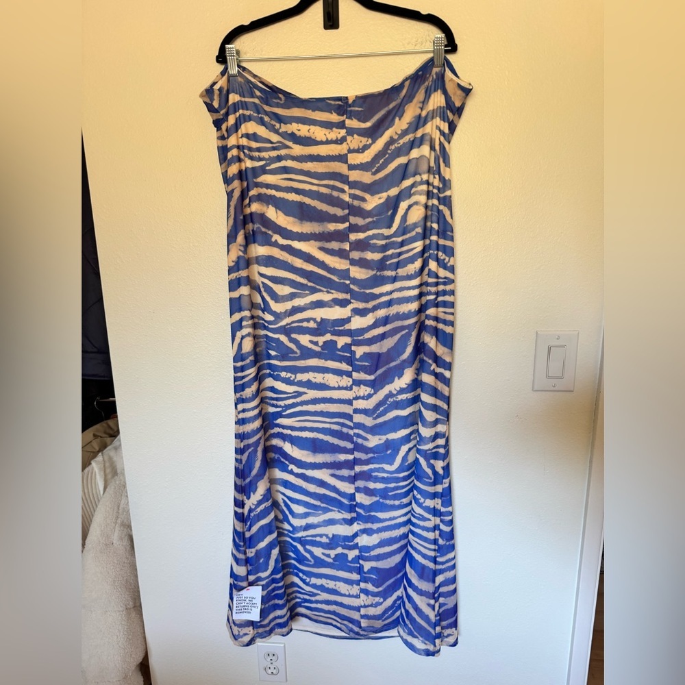 NEW ASOS Design Curve Mesh Bandeau Midi Dress Cowl Strapless Size 22 Plus NWT - Picture 5 of 9